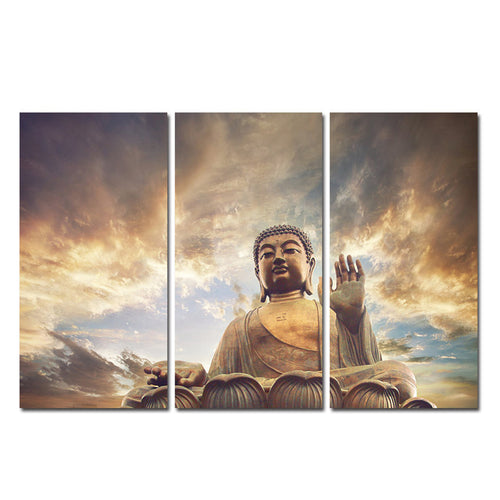 3 Piece Buddha Meditation Canvas Art Wall Pictures For Living Room Modern Posters and Prints Cuadros Decoracion Paintings 2017