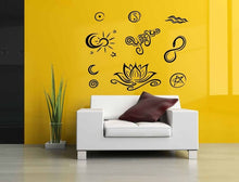 Mandala Wall Sticker Home Decal Buddha Yin Yang Floral Yoga Meditation Vinyl Decal Wall Art Mural Home Decor Decoration D175