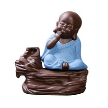 3 Style Chinese Style Zen Meditation Tea Ceramic Miniatures Funny Little Monk Mandala Clay Buddha Statue Incense Burner Figurine