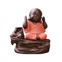 3 Style Chinese Style Zen Meditation Tea Ceramic Miniatures Funny Little Monk Mandala Clay Buddha Statue Incense Burner Figurine