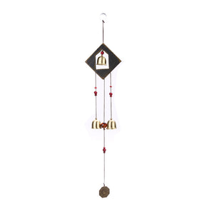 National Style Copper Wind Chimes with 3 Bells Outdoor Garden Yard Living Decorations Metal Wind Chimes Window Hanging Ornaments