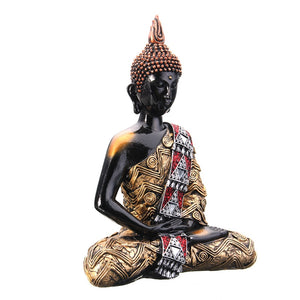 Overvalue Thai Buddha Meditating Peace Harmony Sitting Statue Feng Shui Crafts Ornaments For Home Offfice Desk Decor 22x10x30cm