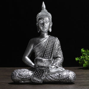 Best Price Thai Buddha Candle Holder Sitting Meditation Statue for Home office Decor Ornaments Collection Gifts Crafts 9*20*25cm