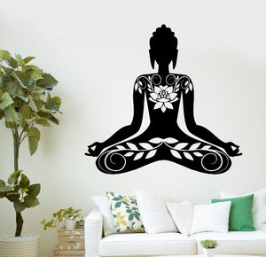 Buddha Meditation Mantra Zen Yoga Vinyl Decal Gym Home Decals PVC Wall stickers Art wallpaper  Bedroom Wall D264